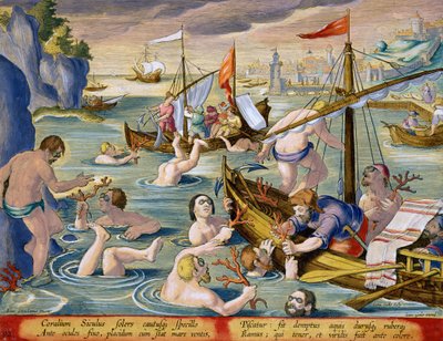 ヤン・コラート（1566-1628）によって刻まれた &39;Venationes Ferarum、Avium、Piscium&39;（狩猟：野獣、鳥、魚）のサンゴ、プレート92 作： Jan van der Straet